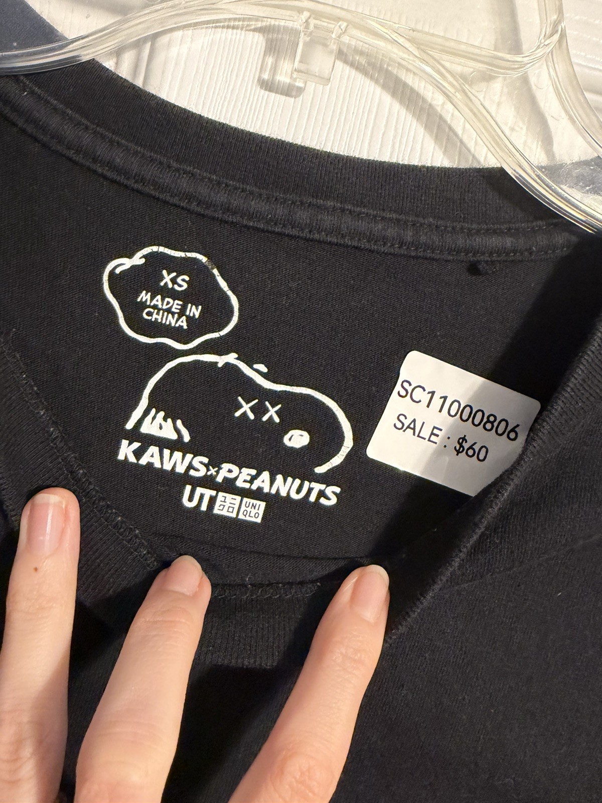 KAWS x Uniqlo x Peanuts Snoopy Pocket Tee Embroidered Shirt NEW Size XS gallery