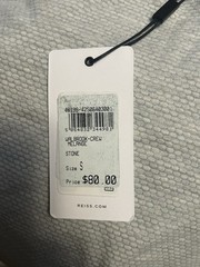 NWT! Mens Reiss Walbrook Textured Mélange Crewneck Tee Stone Grey S SOLD OUT!