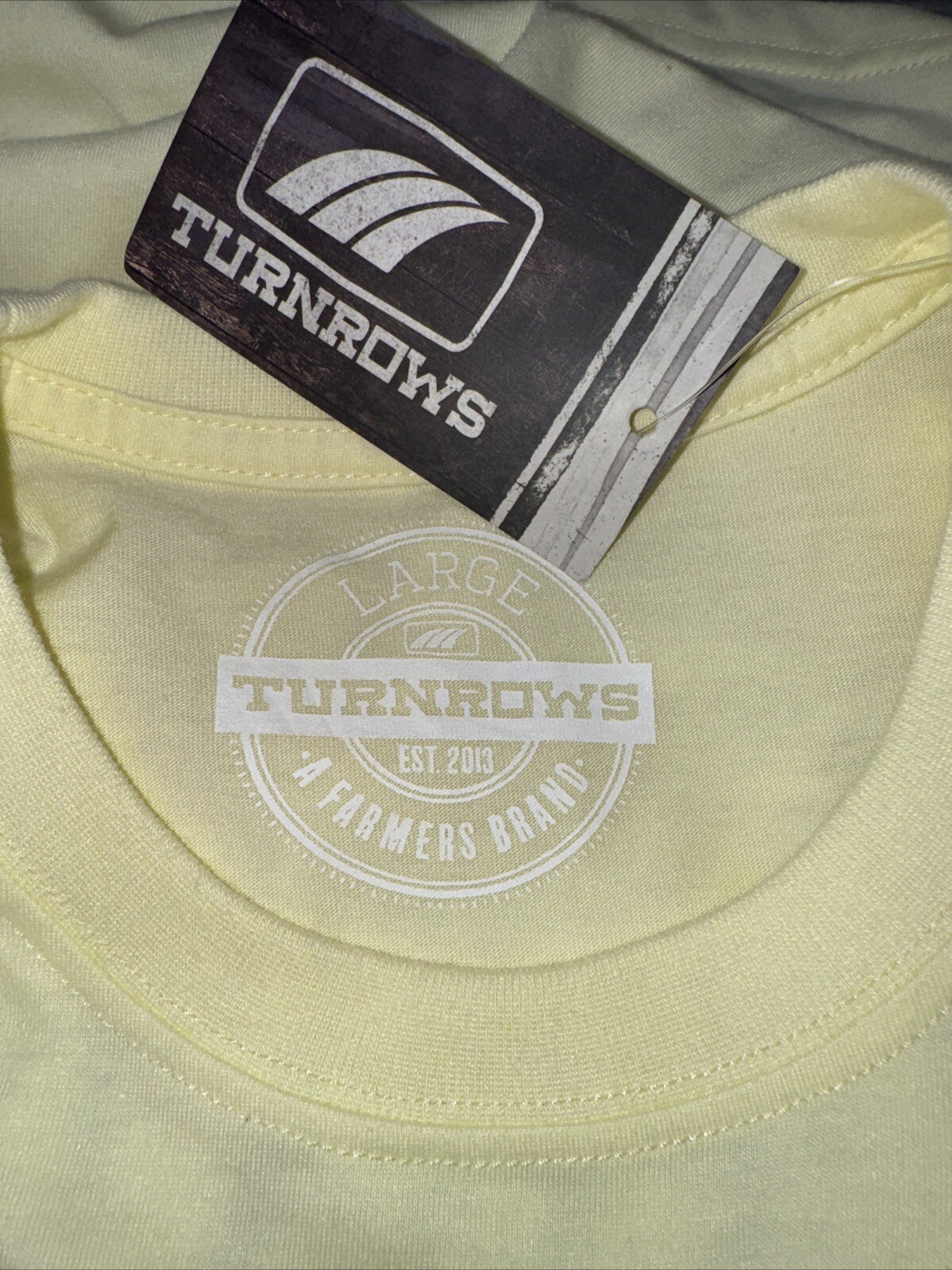 Turnrows Farm Shirt Unisex Large Short Sleeve Pale Yellow Tailgates&Turnrows NWT gallery