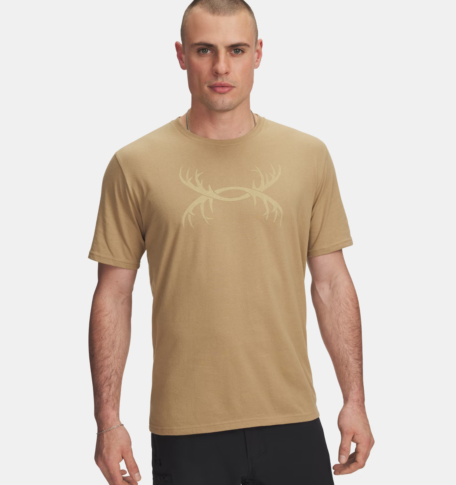 Under Armour Men's UA Antler Logo T-Shirt 1366017 - Camel/Khaki Base L XL or 2XL gallery