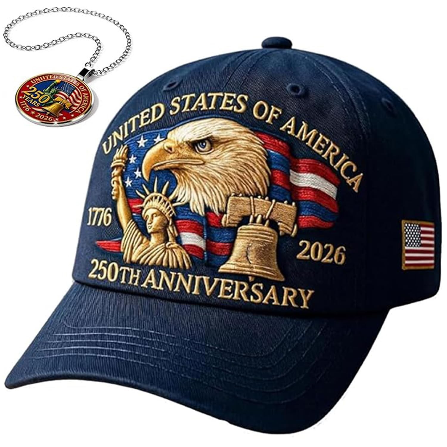 250 Anniversary USA Hat Retro Embroidered 250th Anniversary Patriotic Adjust... gallery