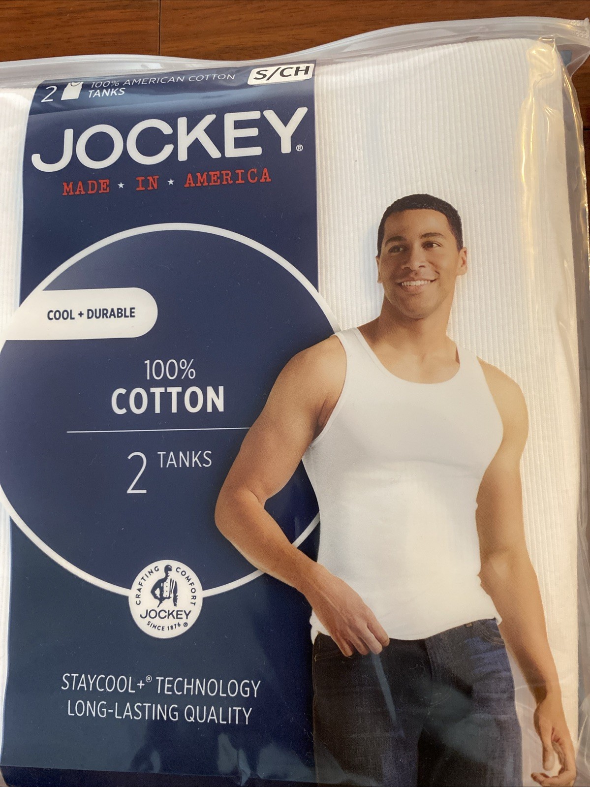 4 Pack Jockey Men's 100% Cotton Tanks Made in America Size Small New gallery