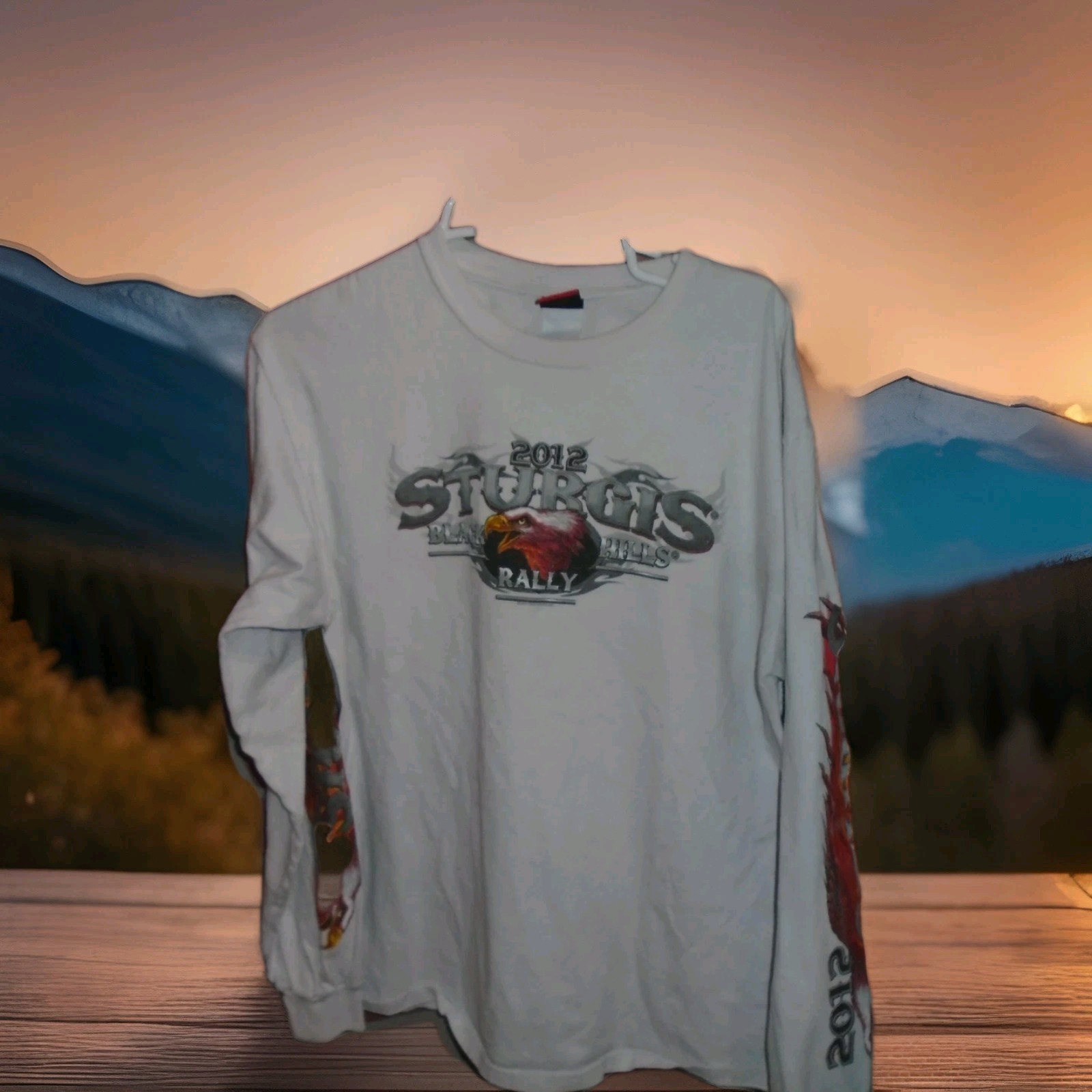 STURGIS BLACK HILLS RALLY VINTAGE 2012 MENS LONGSLEEVE TSHIRT-HAS FLAWS-SEE PICS gallery