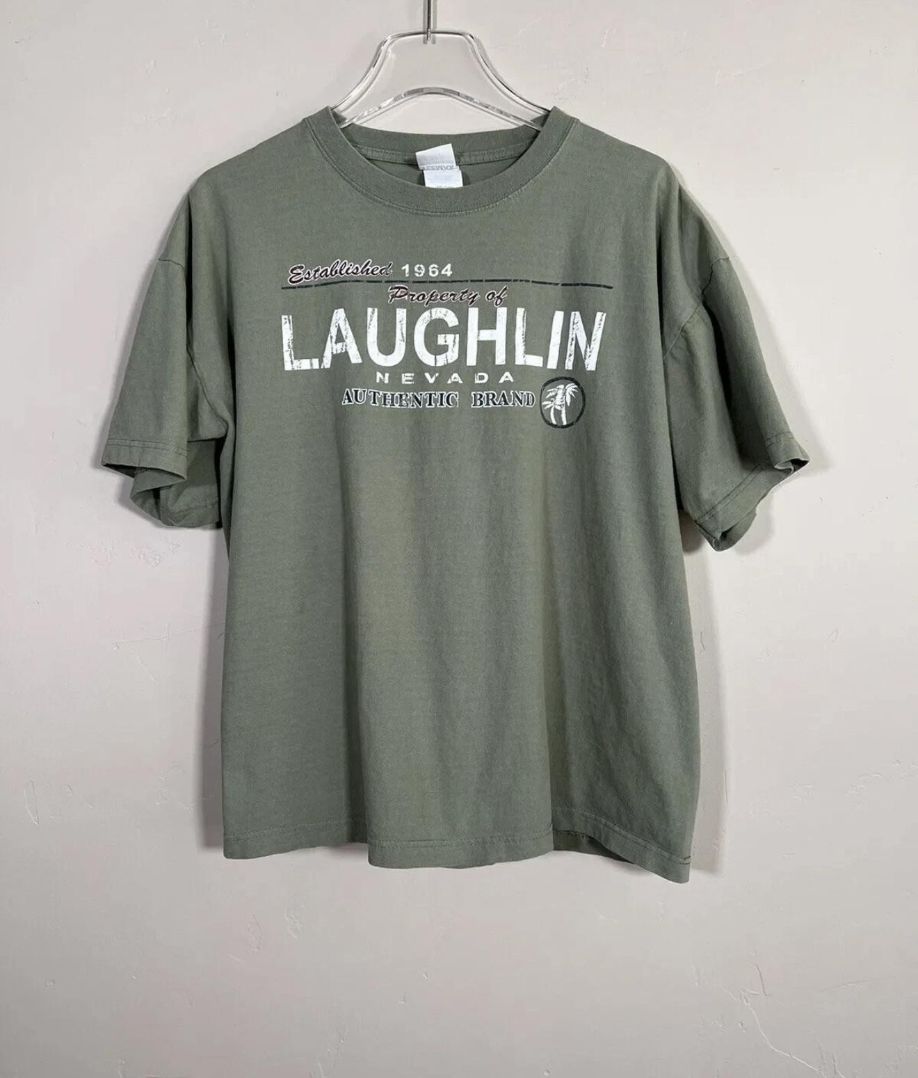 TEEMAX Shirt Mens XL Green Laughlin Nevada Established 1964 Graphic Tee