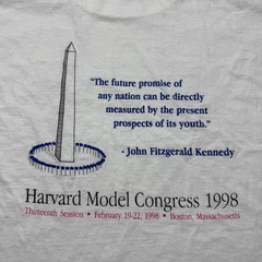 Vintage 1998 Harvard Model Congress Boston Massachusetts JFK Quote T-Shirt – XL