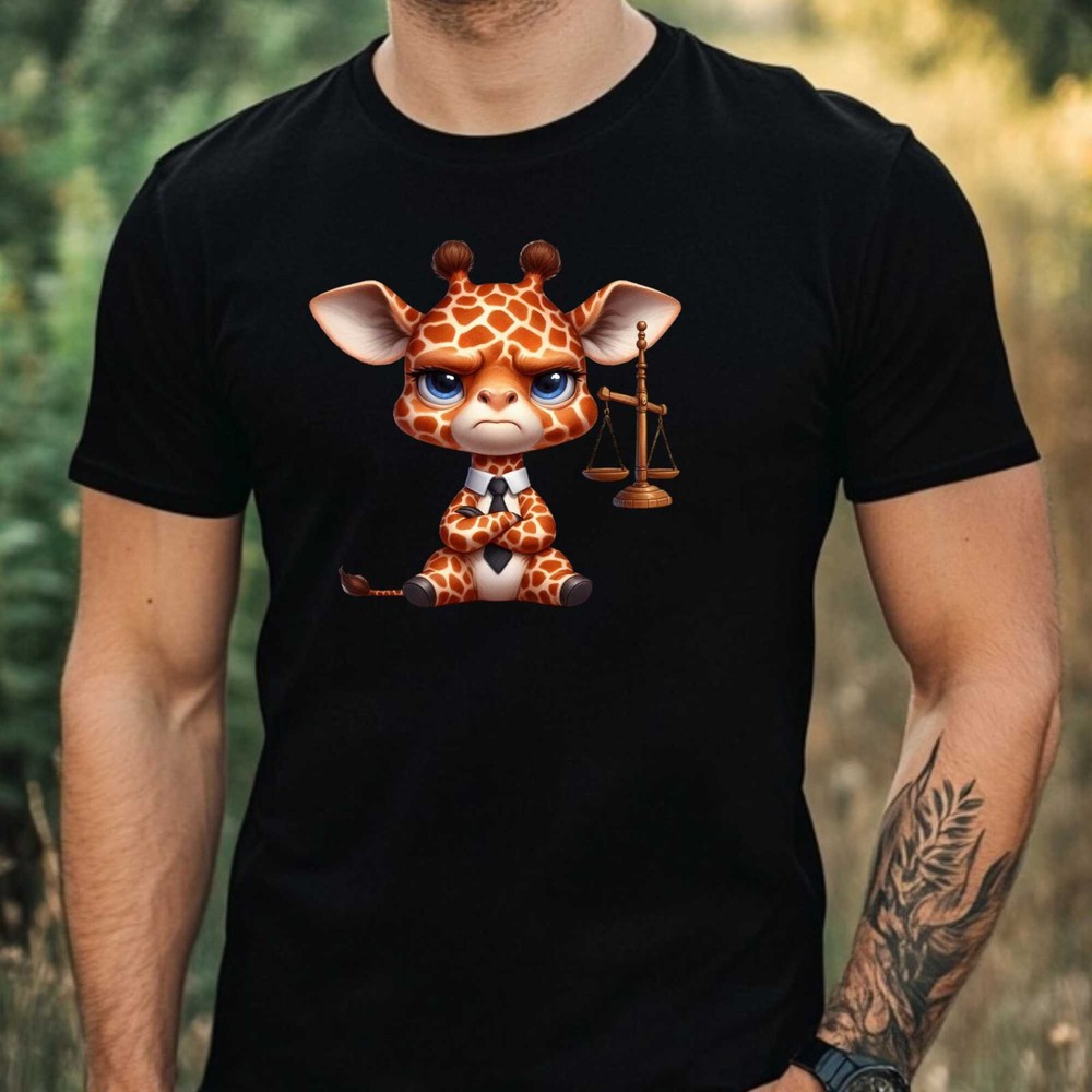 Mens Funny Grumpy Giraffe Motif Cotton T-Shirt Size XS to 5XL
