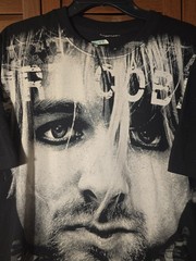 BOOTLEG 90s Kurt Cobain Nirvana All Over Print Memorial T-shirt Size XL