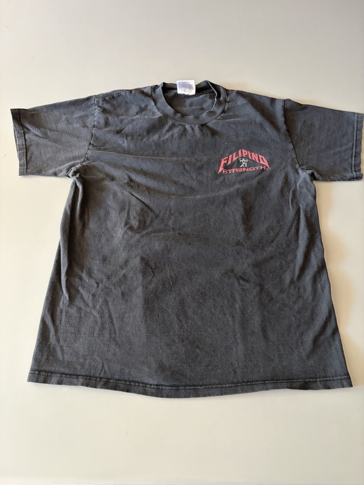 Vintage 90s Philipino Strength “Stick Fighter” Tee, Black Size Medium