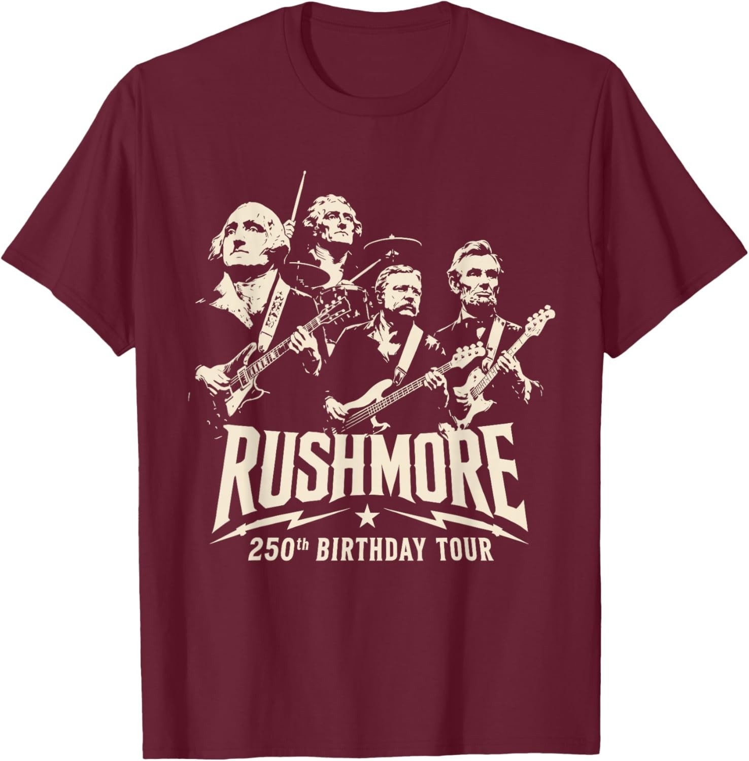Funny Mount Rushmore 250th Birthday Tour Rockstar Graphic T-Shirt gallery