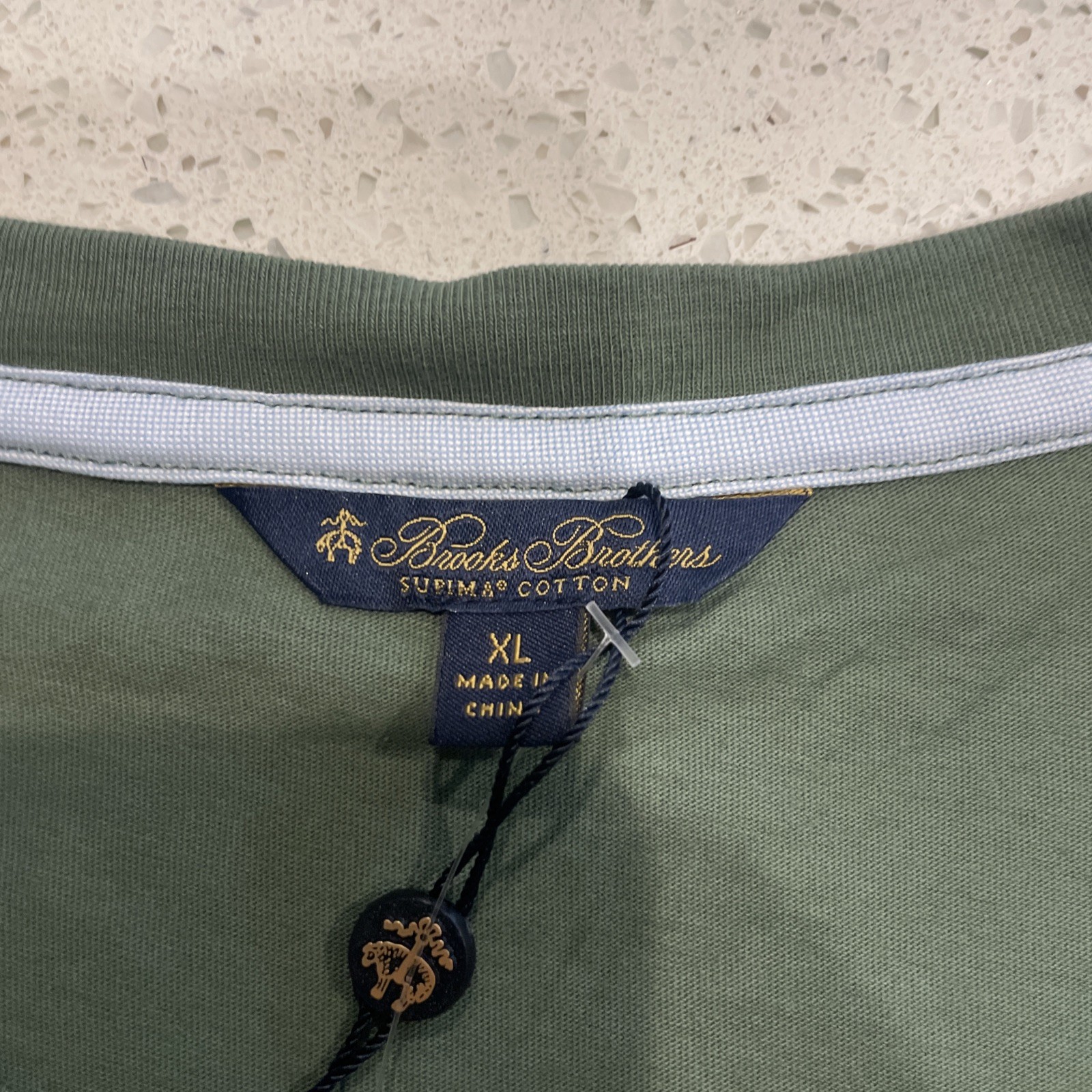 NWT MEN'S BROOKS BROTHERS 100% SUPIMA COTTON Green Sweater US XL gallery