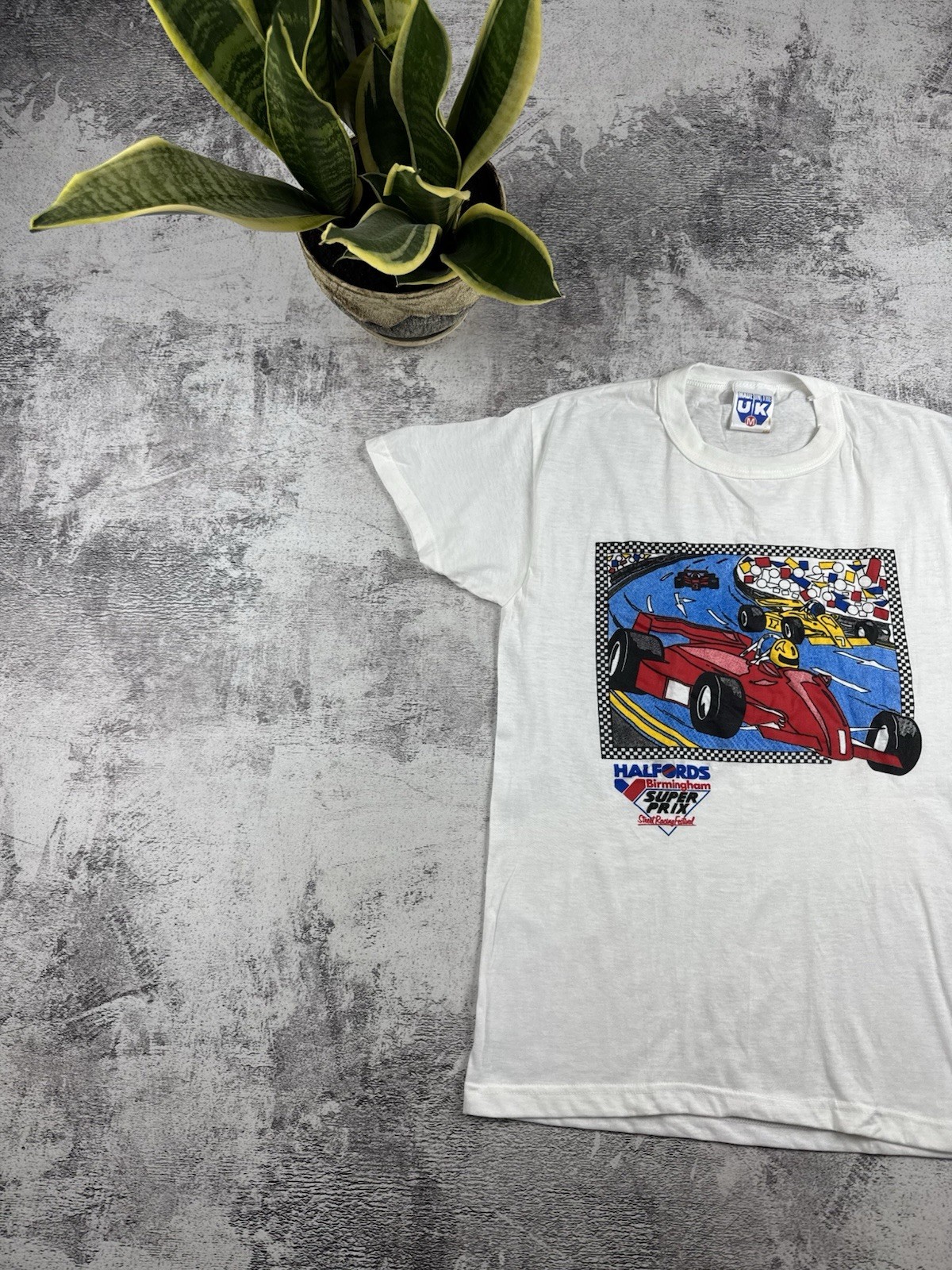 Vintage Halfords Birmingham Super Prix Caliber 80s Racing Formula 1 T Shirt Tee gallery