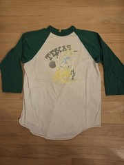 1970sT Plus Texas Pink Panther Graphic Raglan White/Green Men’s M T-Shirt