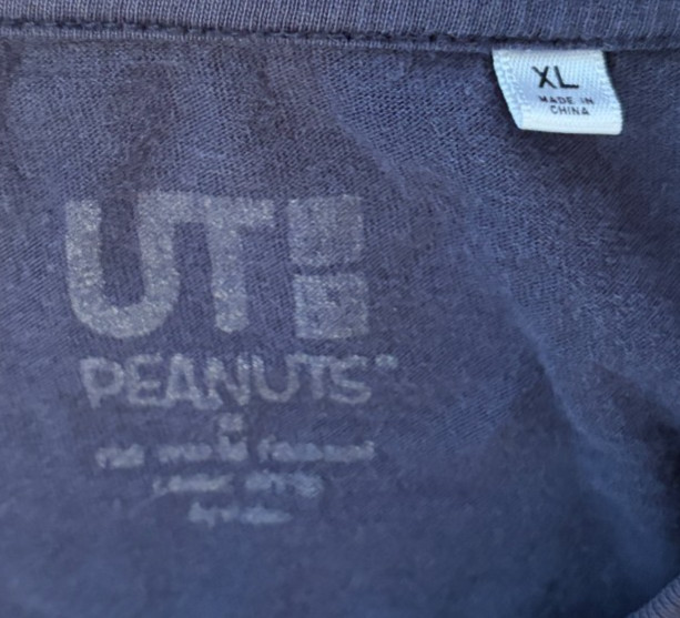 Uniqlo UT Peanuts Snoopy Woodstock Graphic Tee Deep Navy Unisex XL gallery