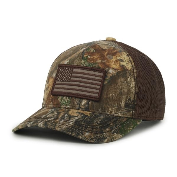 Realtree Patriotic Trucker Hat, Structured Baseball Hat, American Flag Patch,…