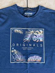 Jack & Jones Co. Men’s Short Sleeve Originals Blue T-Shirt Large Classic Top