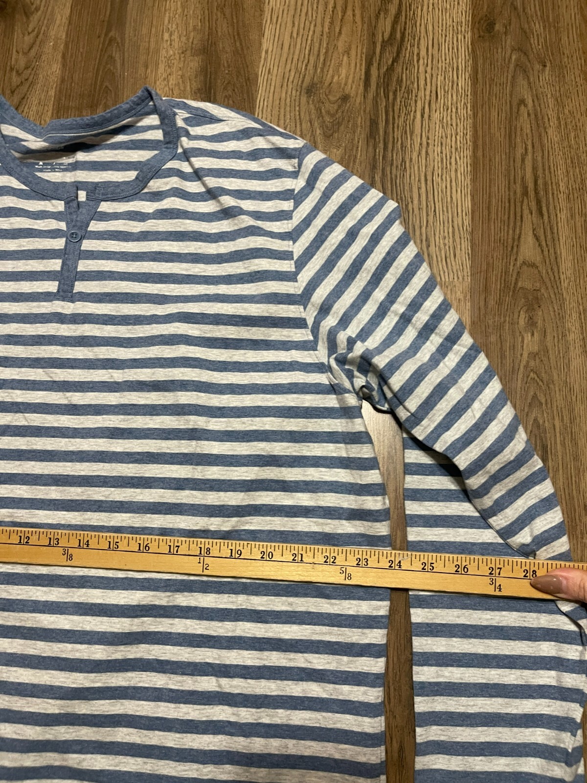 David Archy Shirt, Men's Size XL, Blue White, Striped, Long Sleeve, Henley gallery