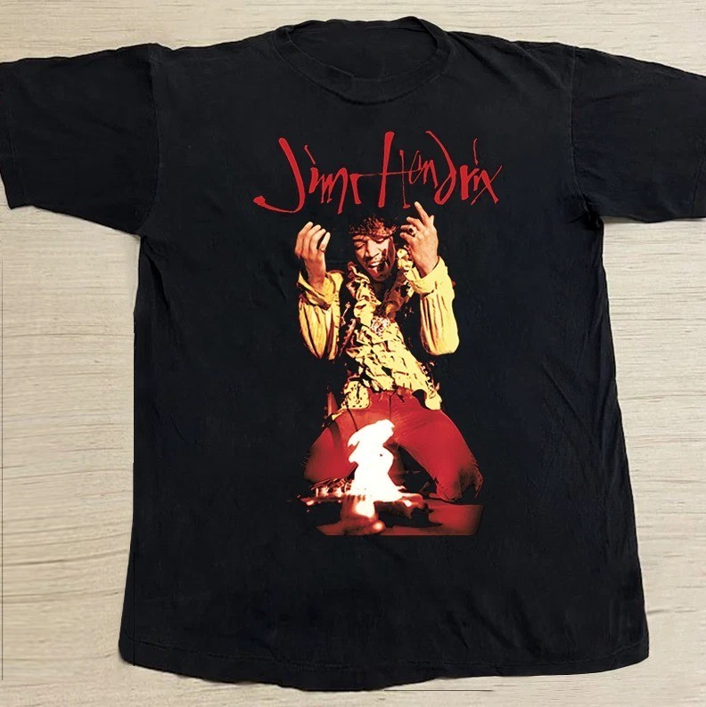 Jimi Hendrix set fire guitar live Unisex T-Shirt S-5XL Q9458 gallery