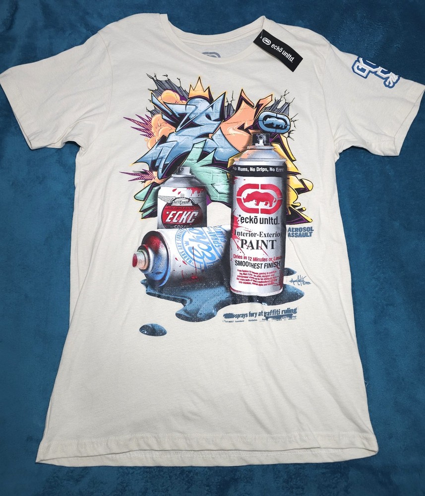 Ecko Unltd NWT “Spray Can” graphic t-shirt in chalk Men’s M