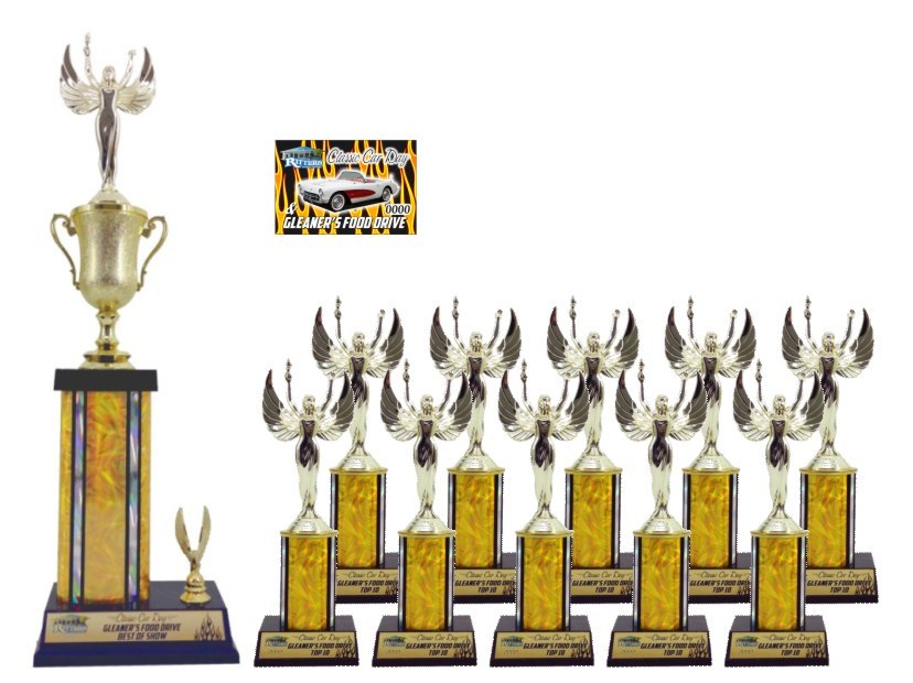 CAR SHOW AWARD TROPHY PACKAGE SMALL 1B TOP 10 CAR SHOW AWARDS #