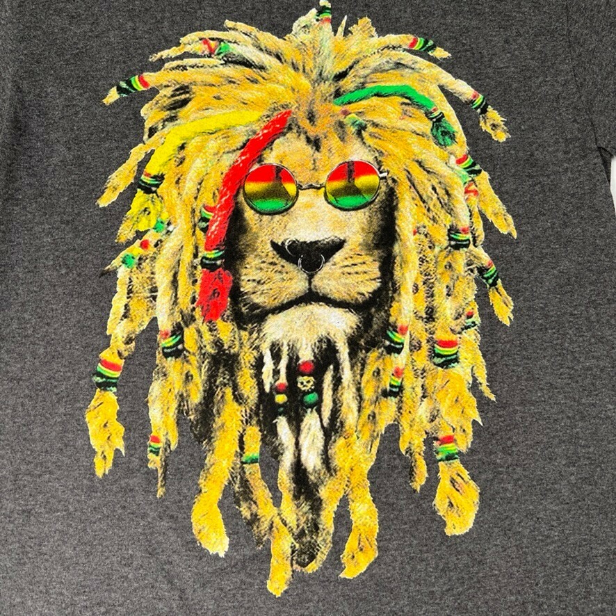 2 Monkeys Shirt Men Medium Reggae Lion Rasta Dread Sunglass Work Party Core Ex gallery