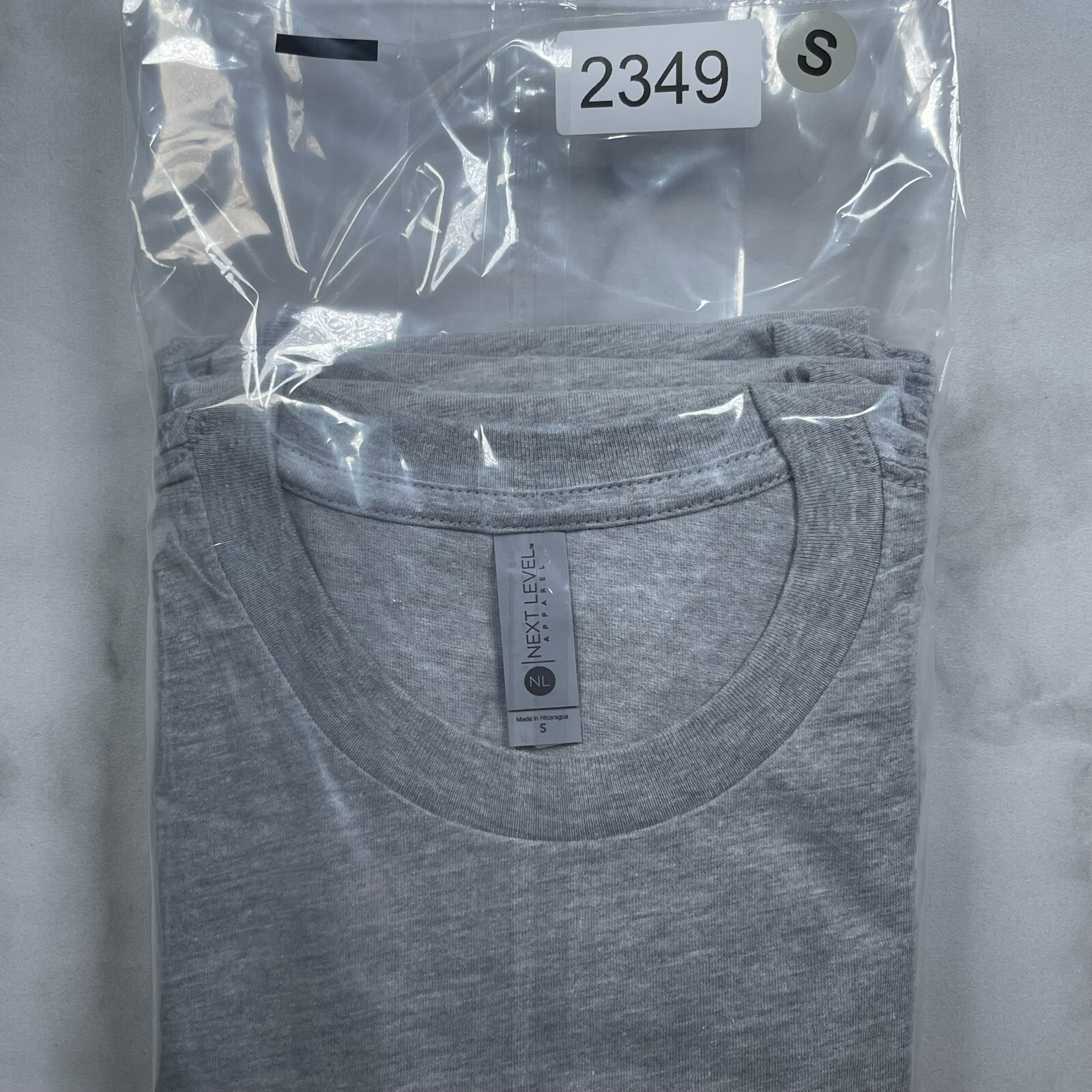 Lot of 3 Next Level Unisex Premium Gray TShirts Plain Super Soft US Size S gallery