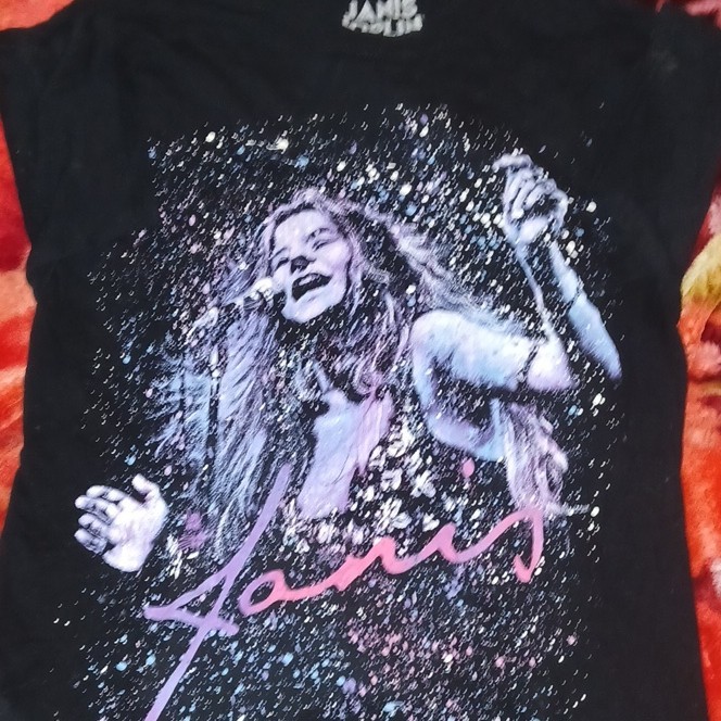 Got Down stephen fishwick Janis Joplin Black Graphic Print T-Shirt Men’s S