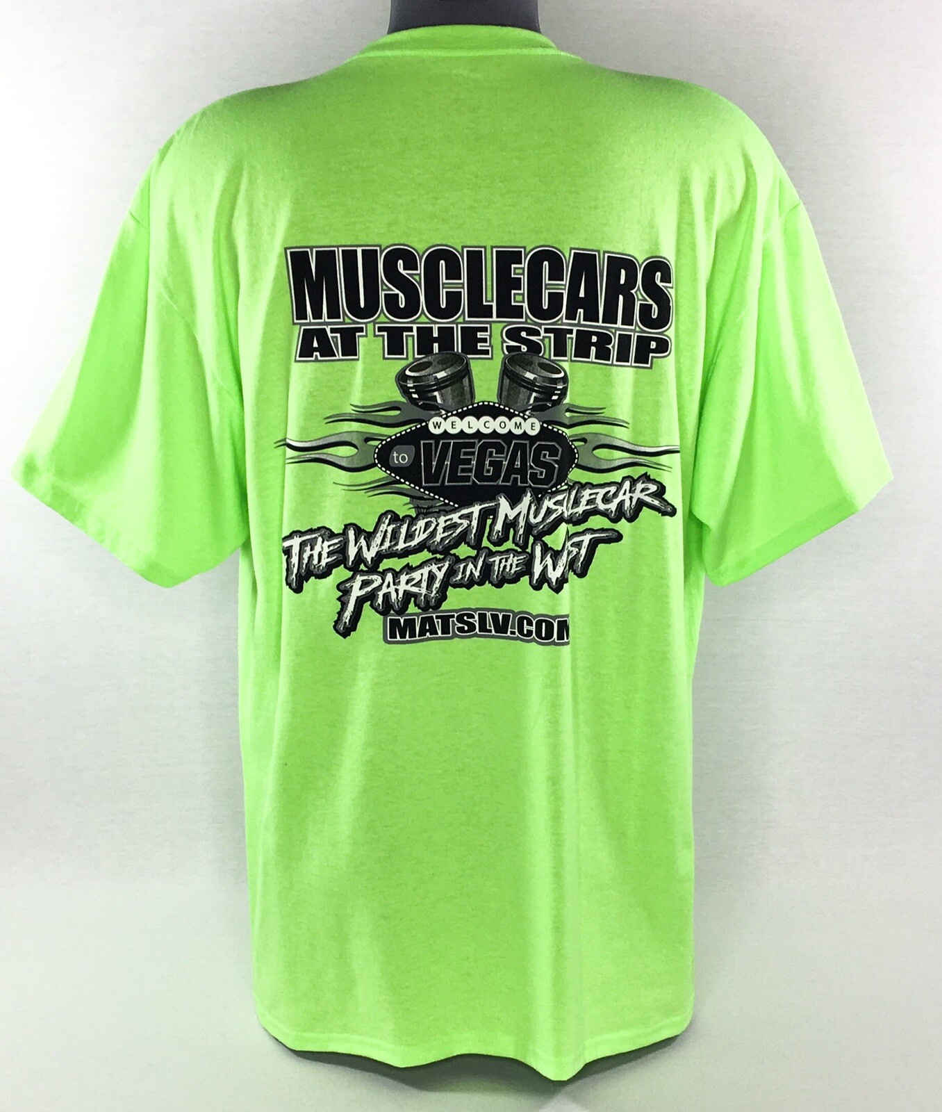 Muscle Cars At The Strip Lime Green Las Vegas Tee T-Shirt Men XL gallery