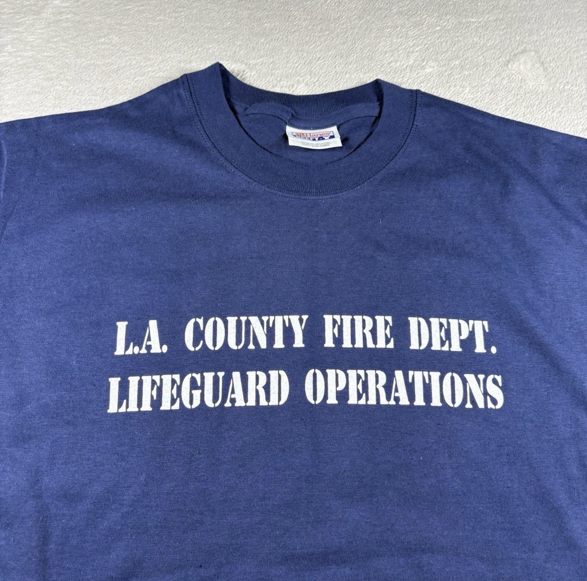 Vintage Los Angeles City Fire Department Life Guard Mens M Blue T Shirt 90s LAFD gallery