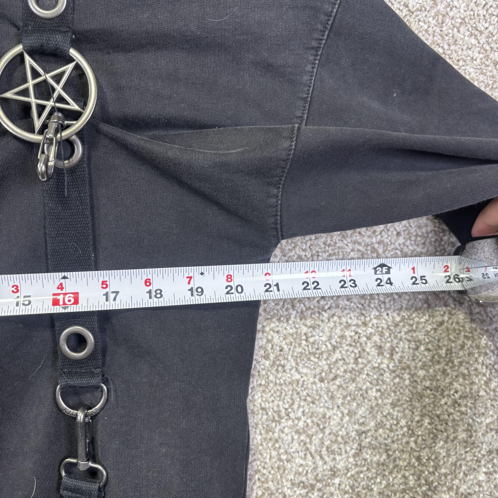 Killstar Shirt Mens Medium Black Strap Pentagram Goth Long Sleeve Occult Y2K Emo gallery