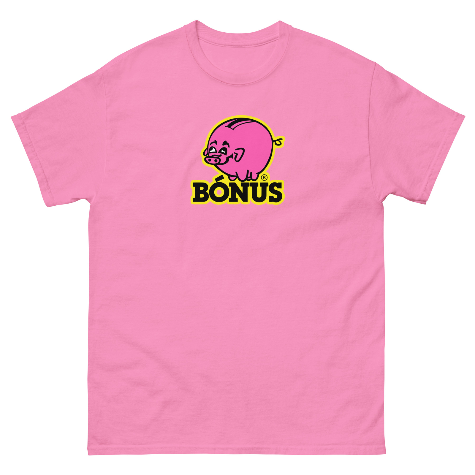 Bonus Iceland Supermarket Pink Piggy Bank Logo T-Shirt Bonus Iceland Tee gallery