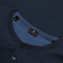 Left Coast Tee NWOT Reversible Long Sleeve Henley T-Shirt Size XL in Blue Cotton