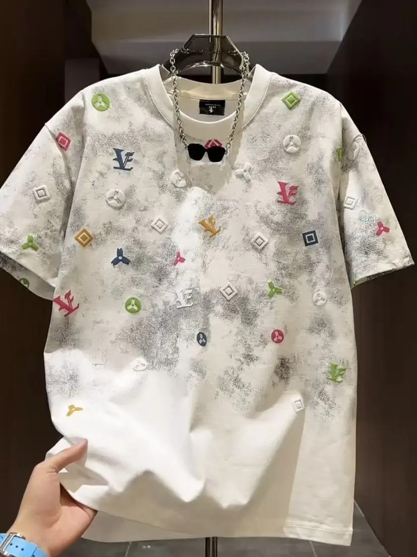Men's Trendy Tie-Dye Short Sleeve T-Shirt Summer Casual Slim Fit Crew Neck Top gallery