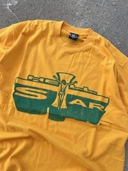 Hellstar Studios Path To Paradise Jesus Tee Golden Yellow Green Print Cross New