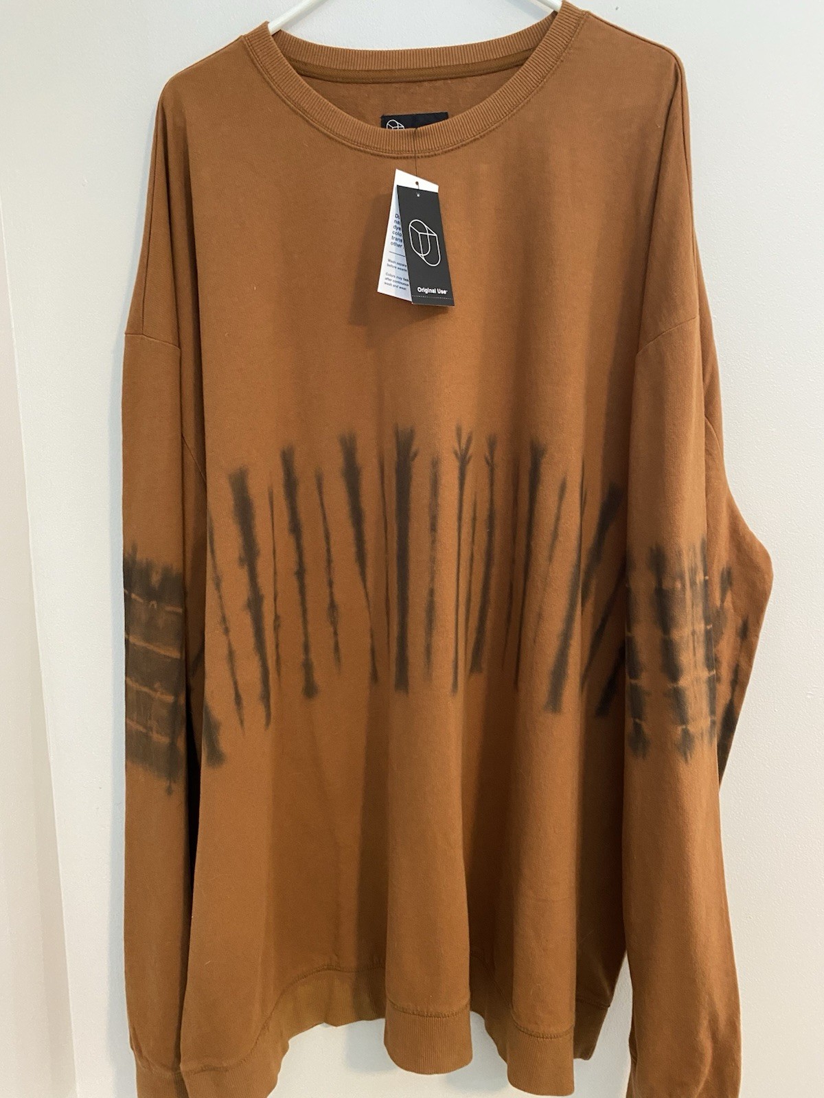 Original Use Men’s Pullover Shirt With Graphics Long Sleeve Camel Brown SZ 4X gallery