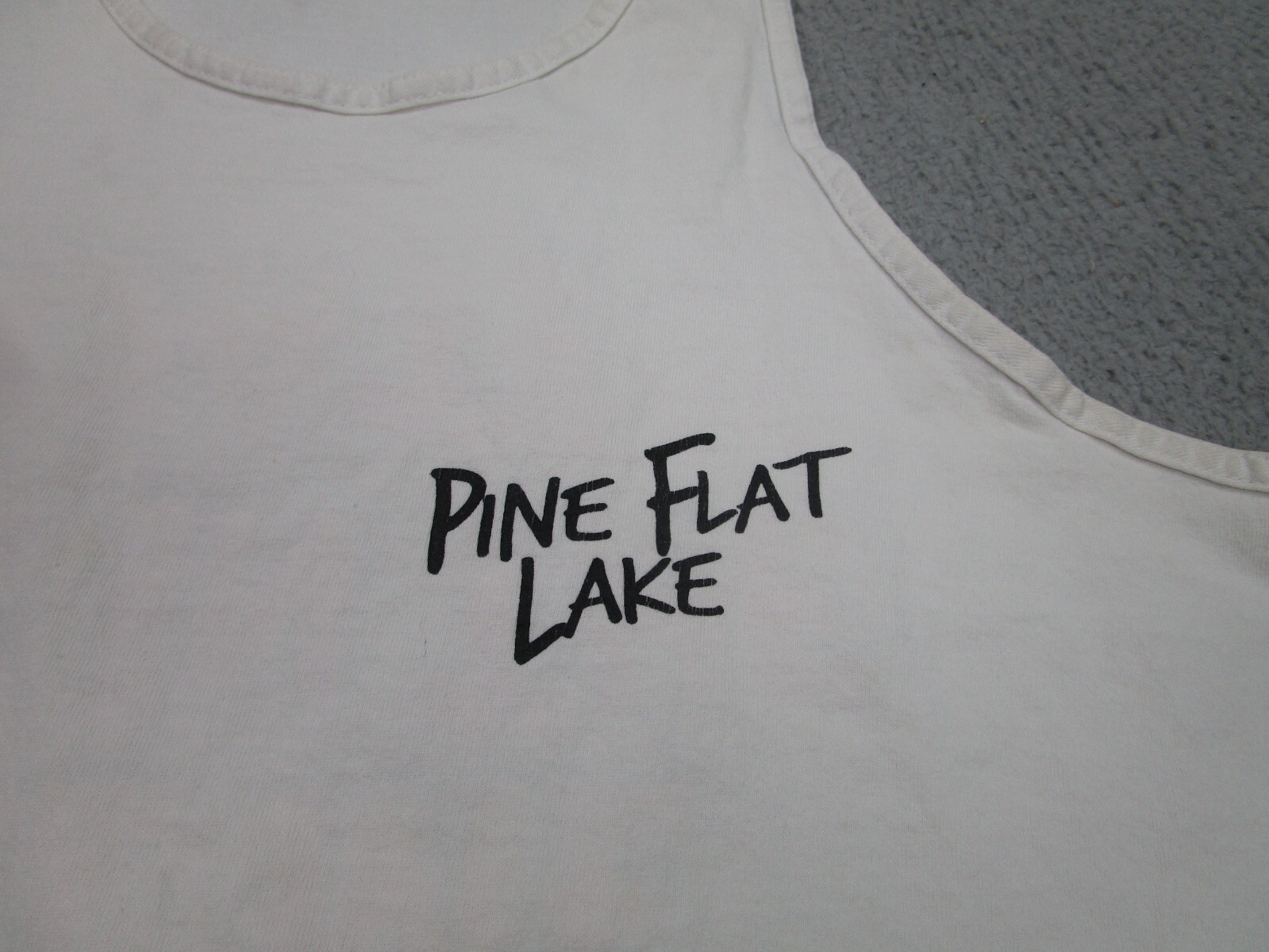 VINTAGE Pine Flat Lake Shirt Mens XL Water Worx Fisherman Tank Top Boat Marina gallery