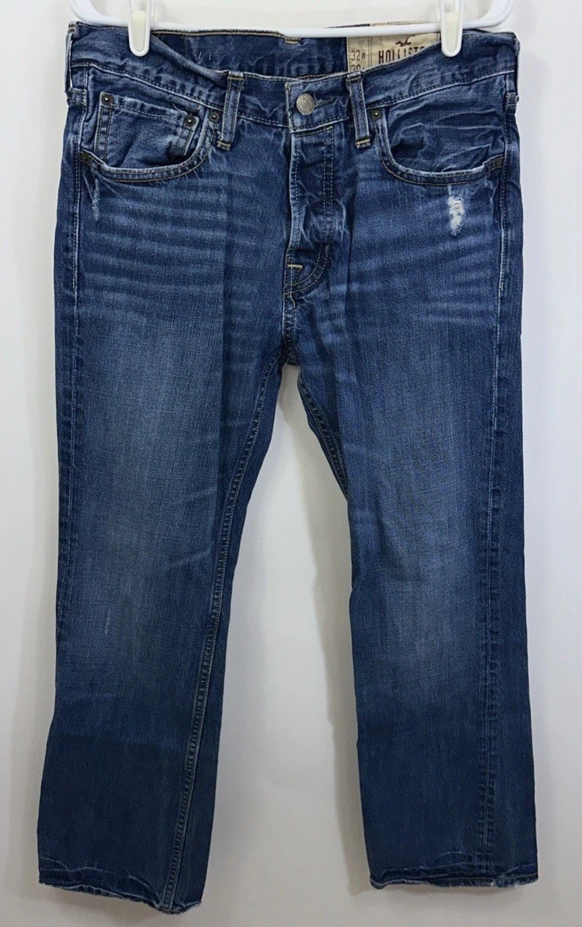 Vintage Hollister Y2K Men’s 32 X30 Boomer Low Rise Slim Boot Blue Jeans