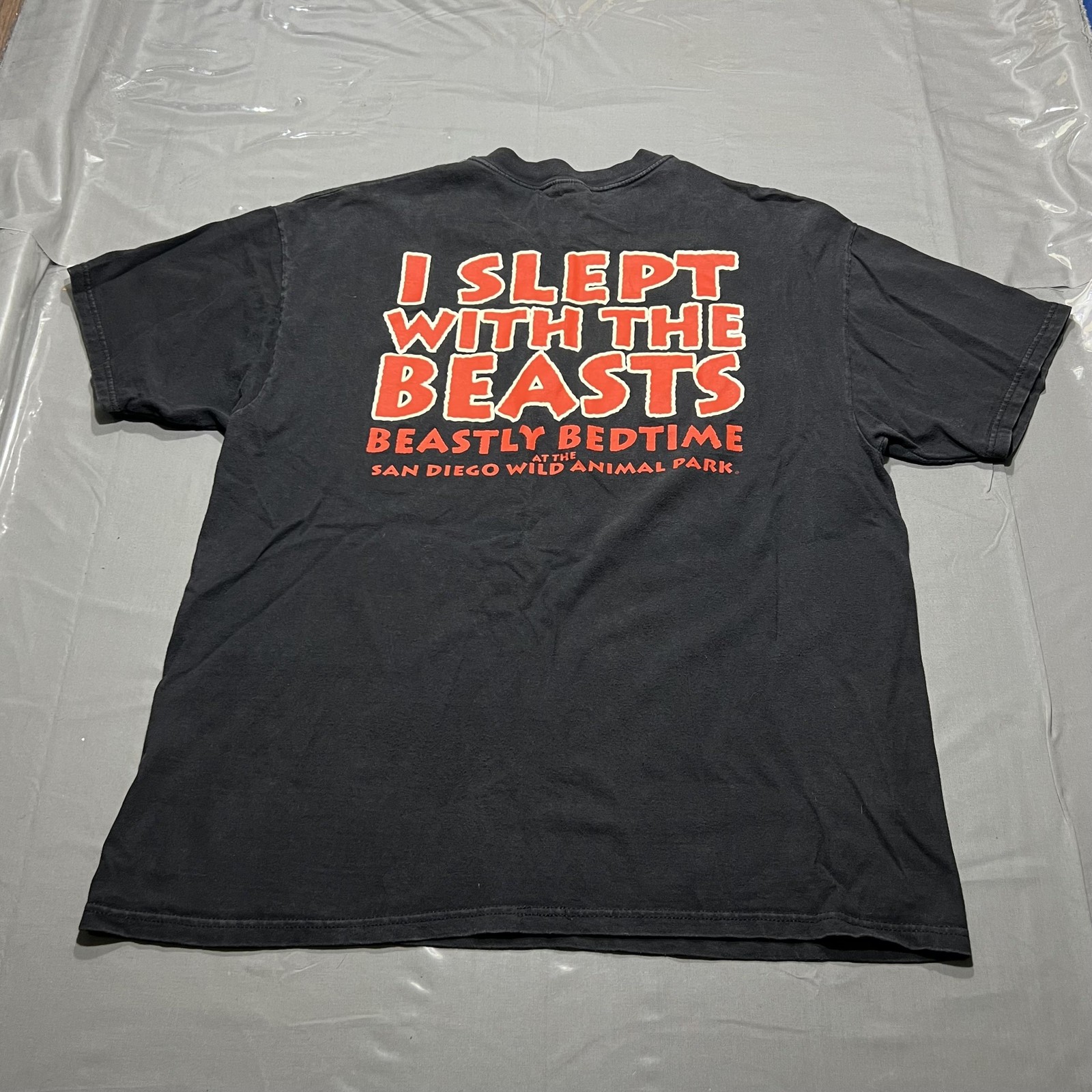 Hanes Shirt Mens XL Black Beastly Bedtime Dino San Diego Wild Animal Park Tee gallery