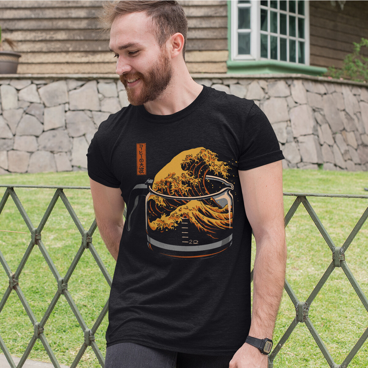 The Great Wave Of Coffee Japanese Drink Funny Mens Womens T-Shirts Top #T510 gallery