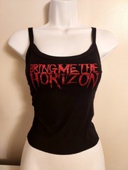 Bring me the horizon Crop top red glitter Bring me the horizon Tank Top Xs_2x