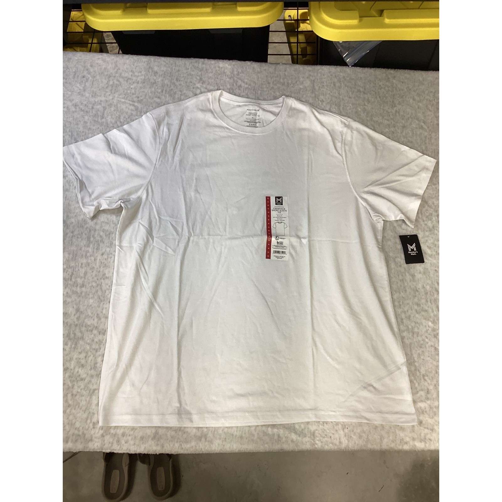 Members Mark Mens Essential Crewneck Short Sleeve Tee White XL MM22170 NWT