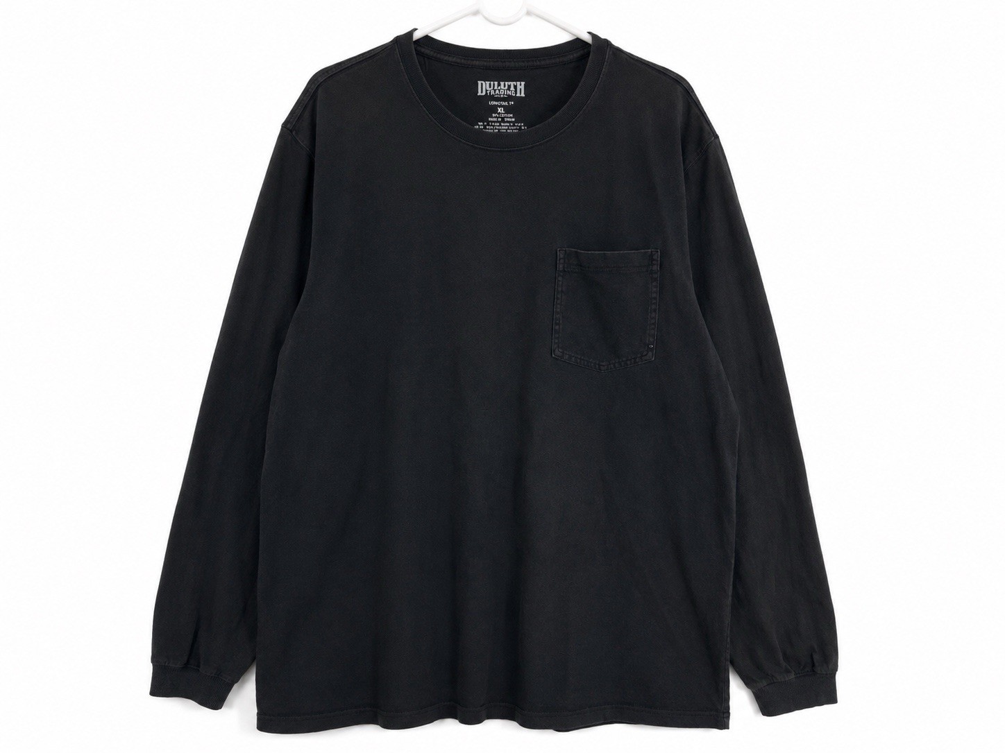 Duluth Trading Longtail T Shirt Mens XL Black Long Sleeve Pocket Crew Neck gallery