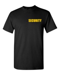 Security T-shirt Men’s short sleeves black 50/50 Poly Cotton Security Officer