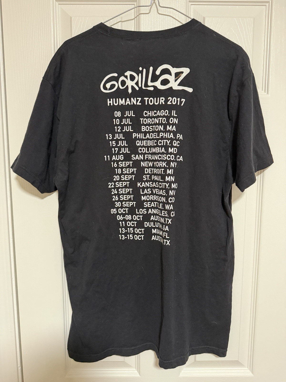 G Foot Gorillaz Humanz Tour 2017 Band Tee Promo Music Rare Large Black gallery