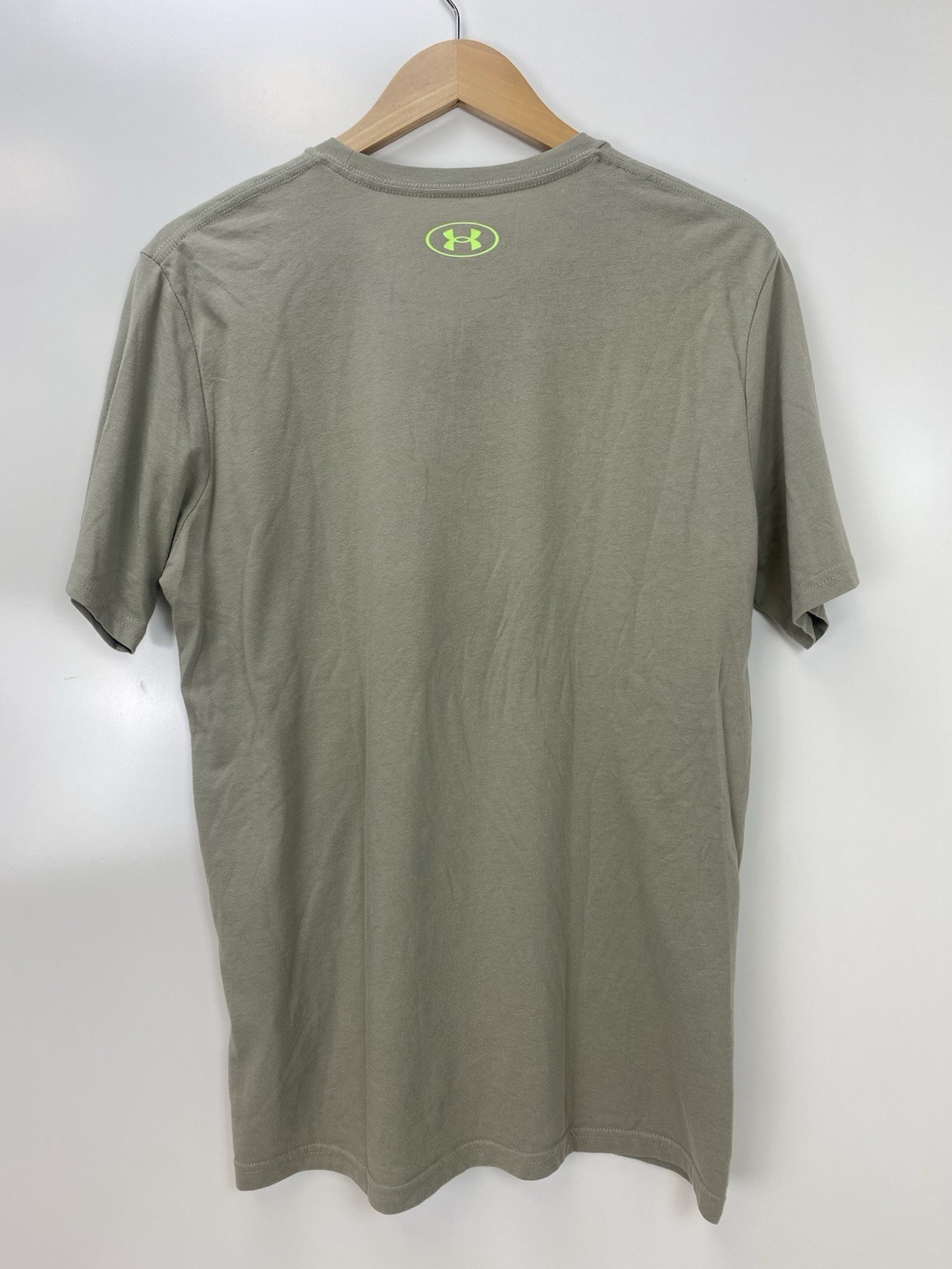 Under Armour Green/Gray Graphic Logo Crew Neck Short Sleeve Loose Tee Men M gallery