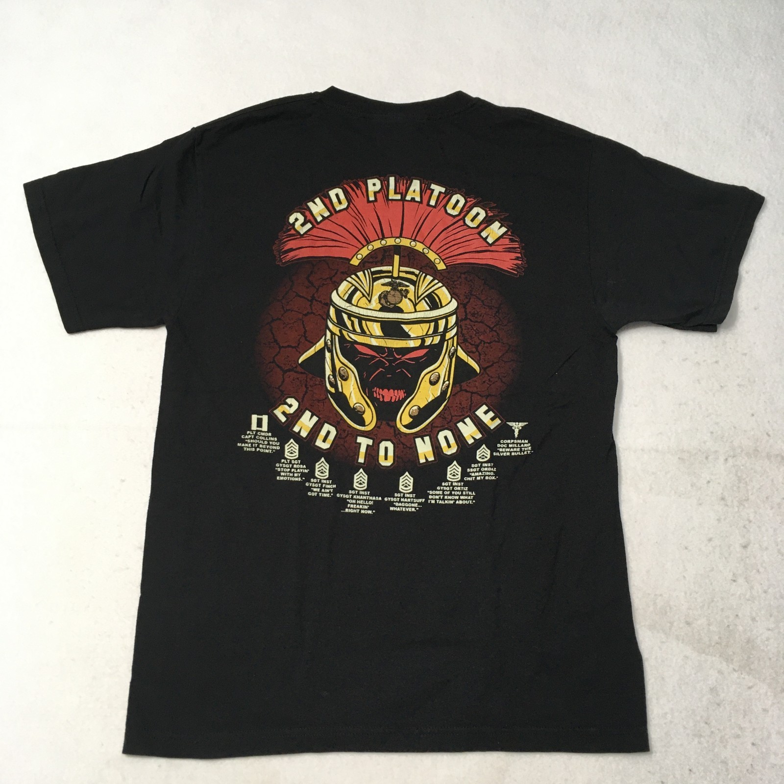 Second TO NONE 2ND Platoon Adult MEDIUM MARINE CORPS Black T Shirt gallery