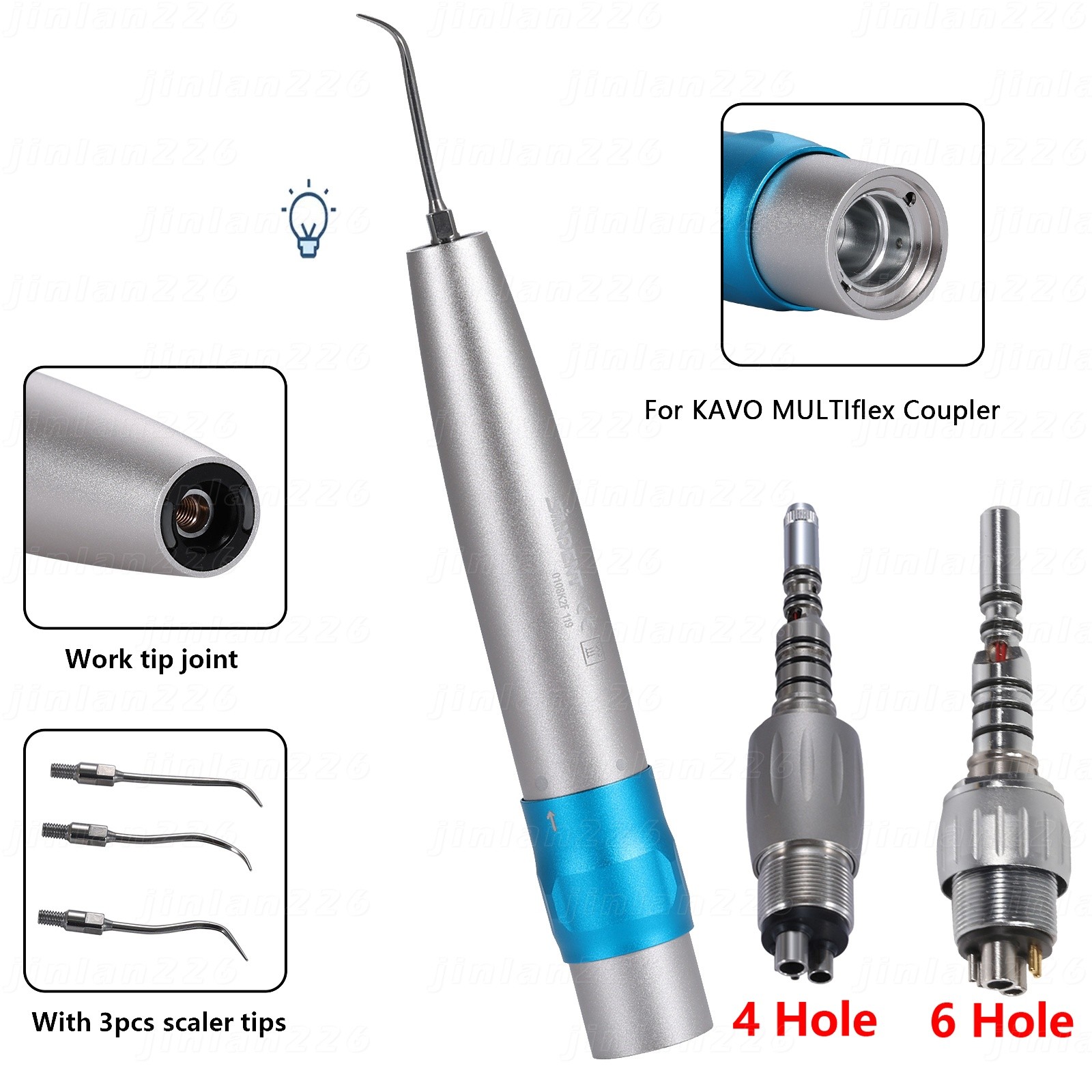 Dental Fiber Optic Air Scaler fits KaVo SONICflex with S1 S2 S3 Tips Adjustable