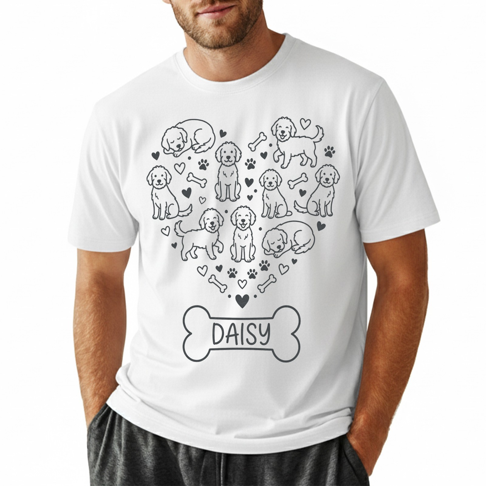 Custom Goldendoodle Heart T-Shirt Dog Mom Lover Cute Puppy Pet Memorial Tee gallery