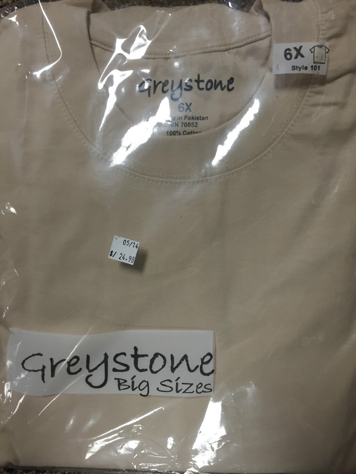 T-Shirt Men's Big Tall GREYSTONE Short Sleeve Tee Shirt Plain Heavyweight 14XL gallery