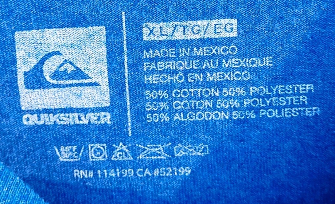 Quicksilver Screen Print Sz.XL T-Shirt,50% Cotton,50% Poly,Ocean Blue gallery