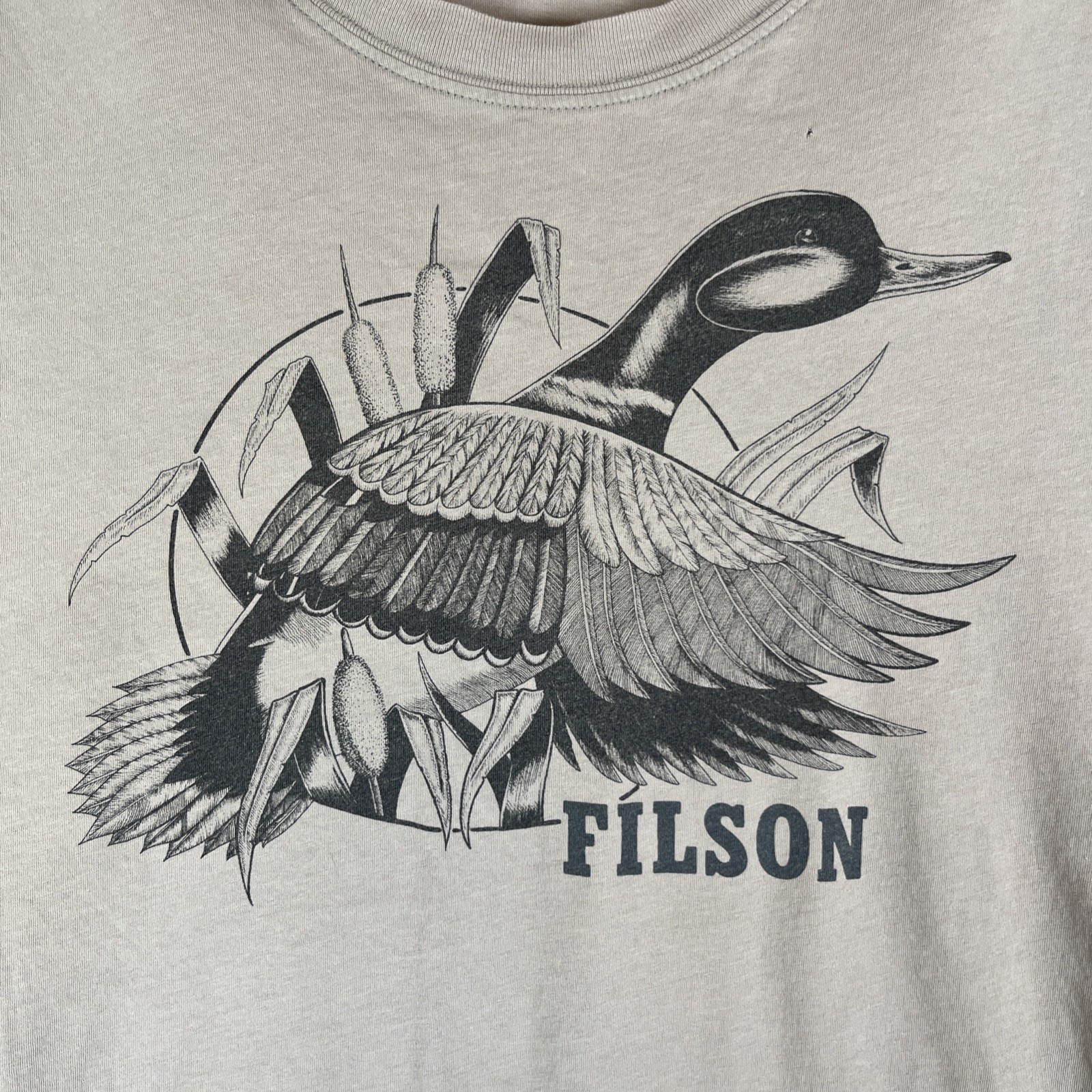 CC Filson Mallard Duck Shirt Size Medium Hunting T Shirt Tiny Holes See Photos gallery